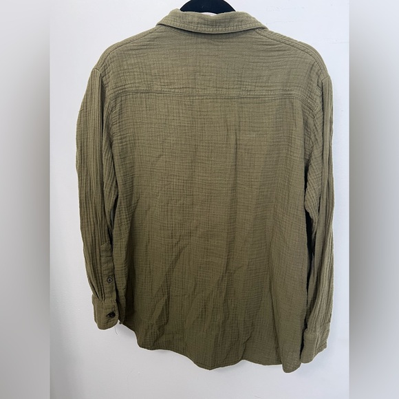 Madewell 100% Cotton Oversized Casual Olive Shirt Jacket - Picture 3 of 5